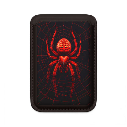 Crimson Spiderweb Wallet – MagSafe Ready