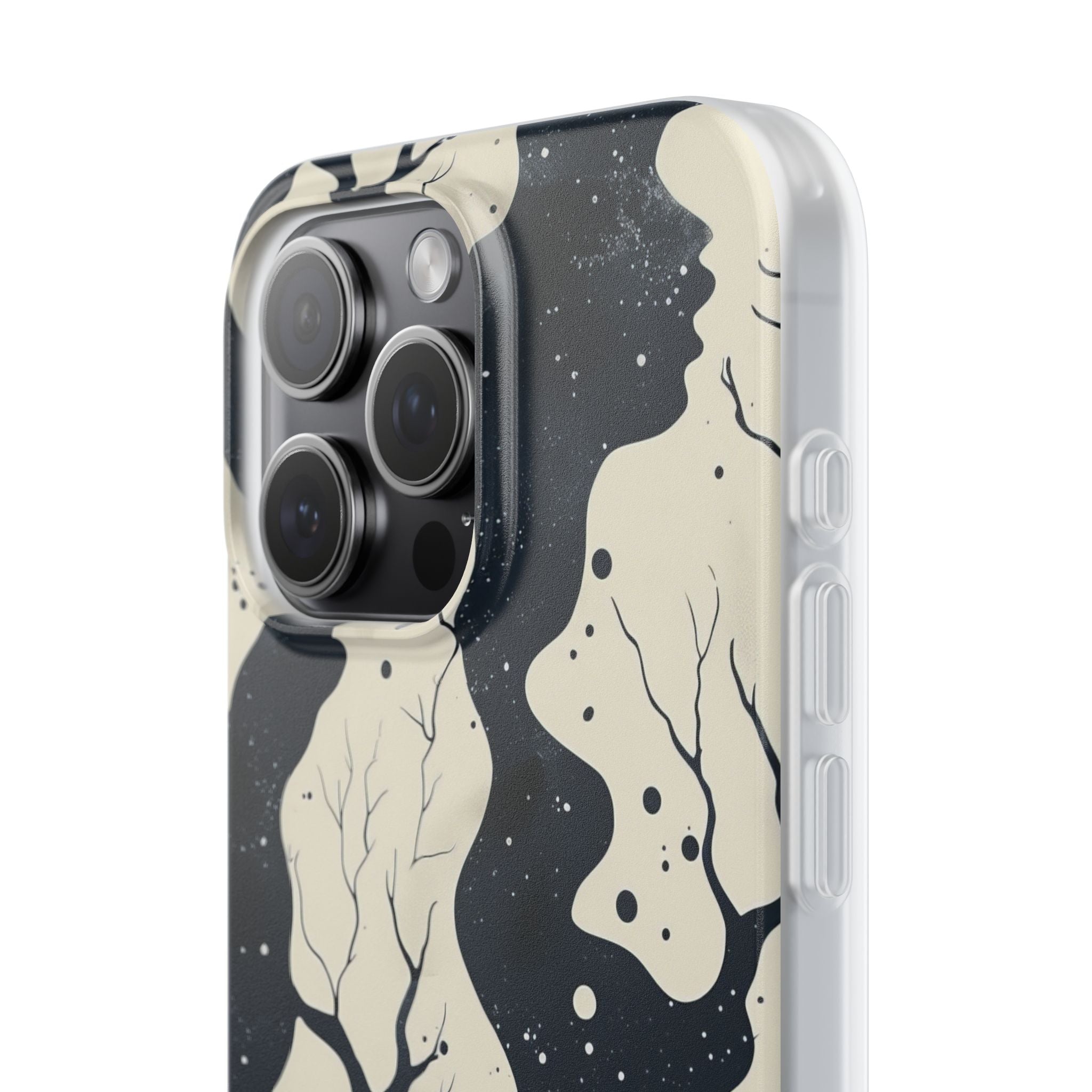 Organic Fluid Silhouettes with Cosmic Depth iPhone 15 - Flexi Phone Case