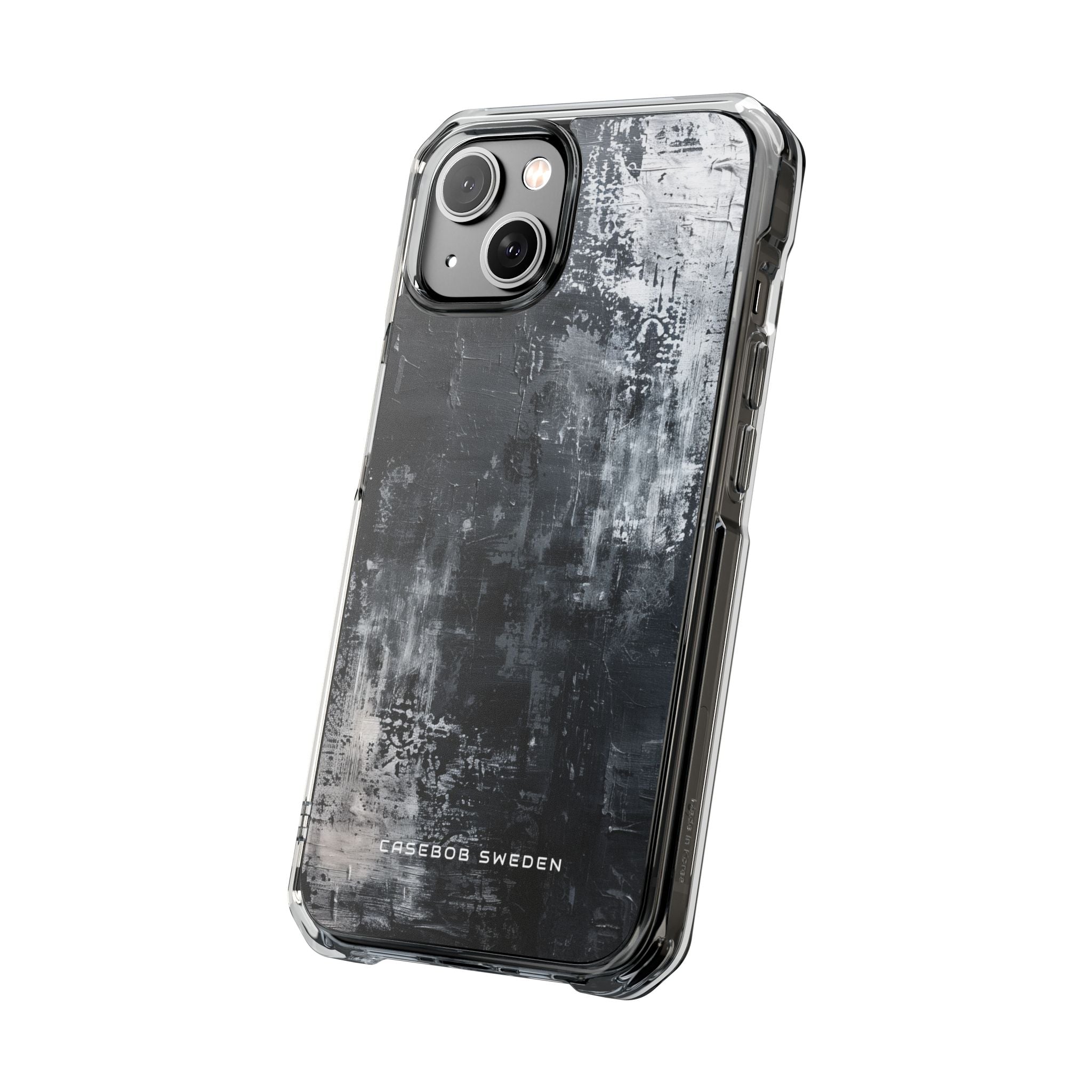 Textured Monochrome Blossom iPhone 14 - Clear Impact Phone Case