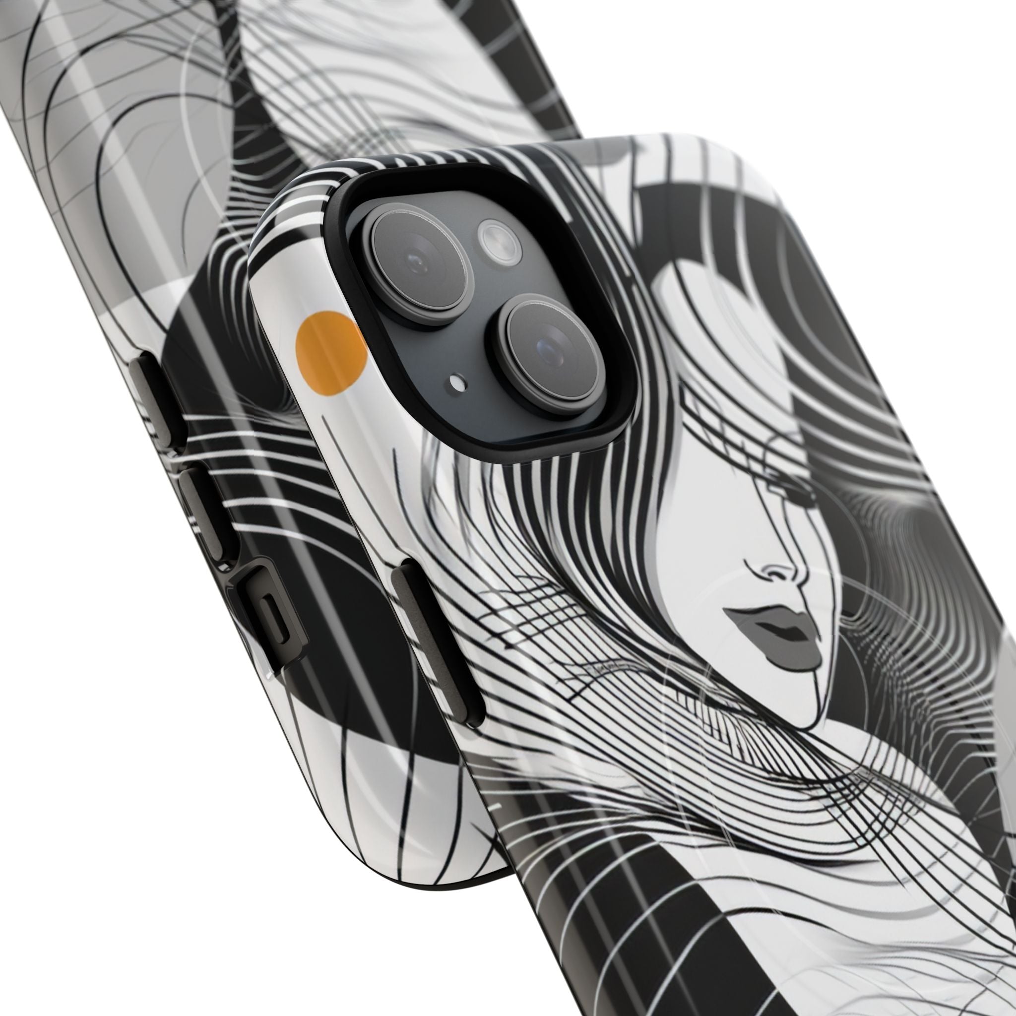 Orange Wave Motion iPhone 15 - Tough+