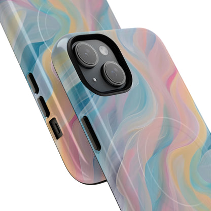 Dreamy Pastel Swirls - Tough + MagSafe® iPhone 15 Phone Case