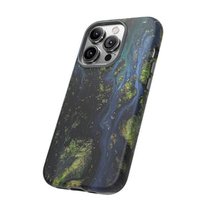 Blue Cosmos Ink Art iPhone Case (Protective) Phone Case