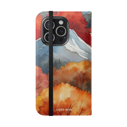 Snowcapped Ember Mountains - iPhone 15 Pro Case - Wallet