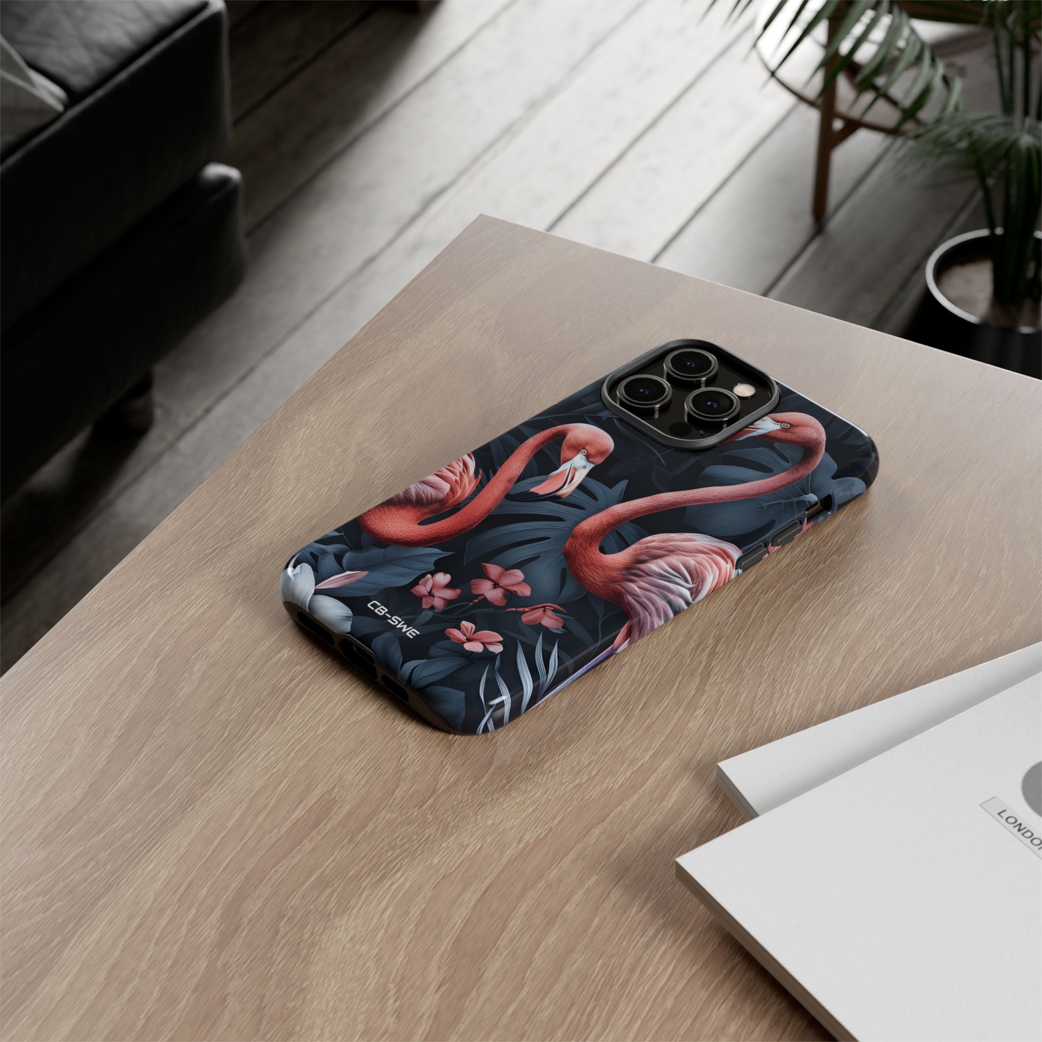 Flamingos Embrace Nature - iPhone Case