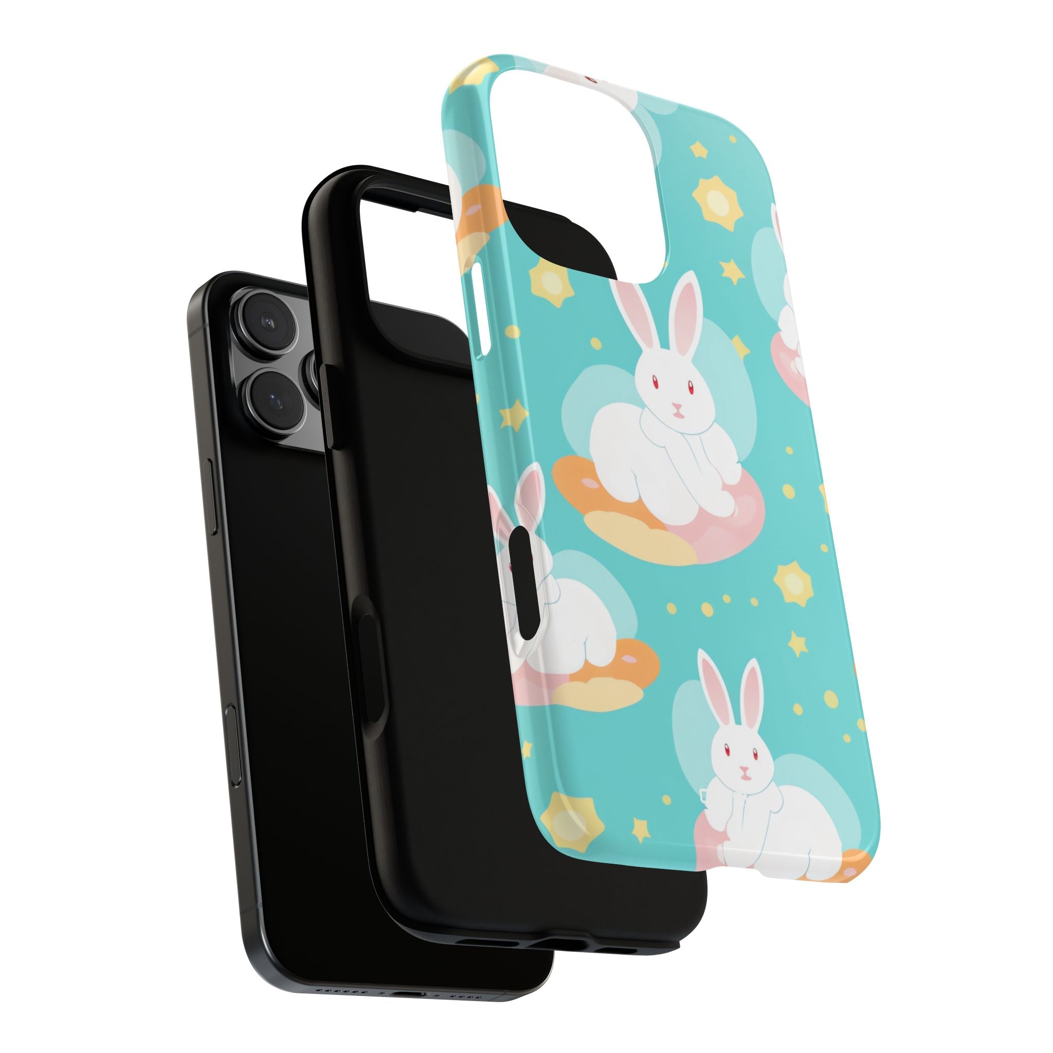 Bunnies Float Dreamily - iPhone Case