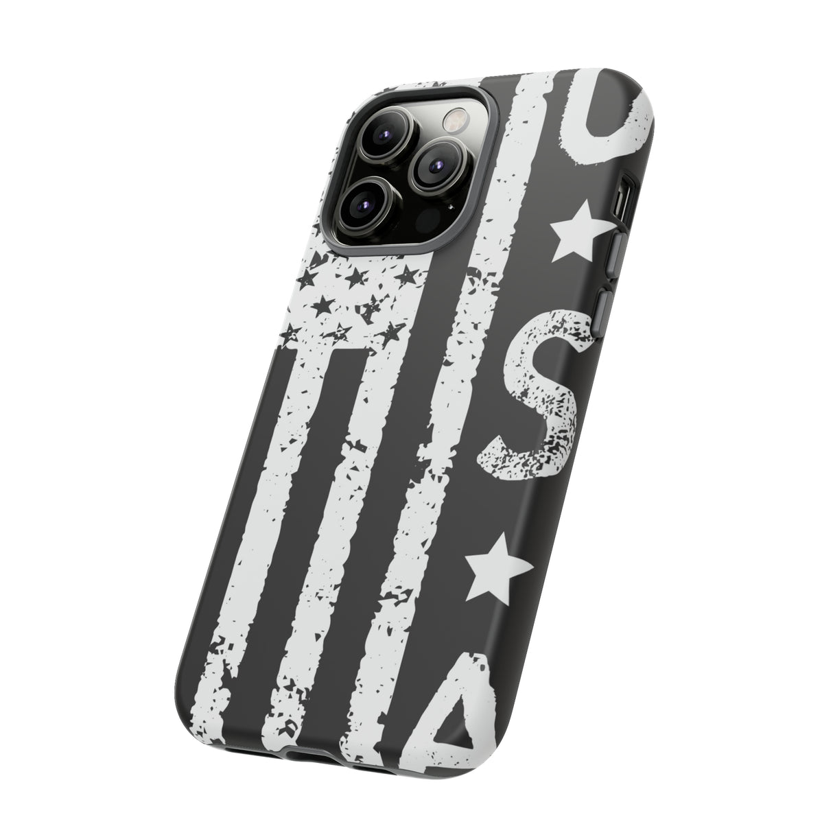 Black n White U.S Flag - Protective Phone Case