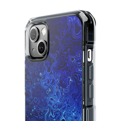 Swirling Blue Currents iPhone 14 - Impact Clear+