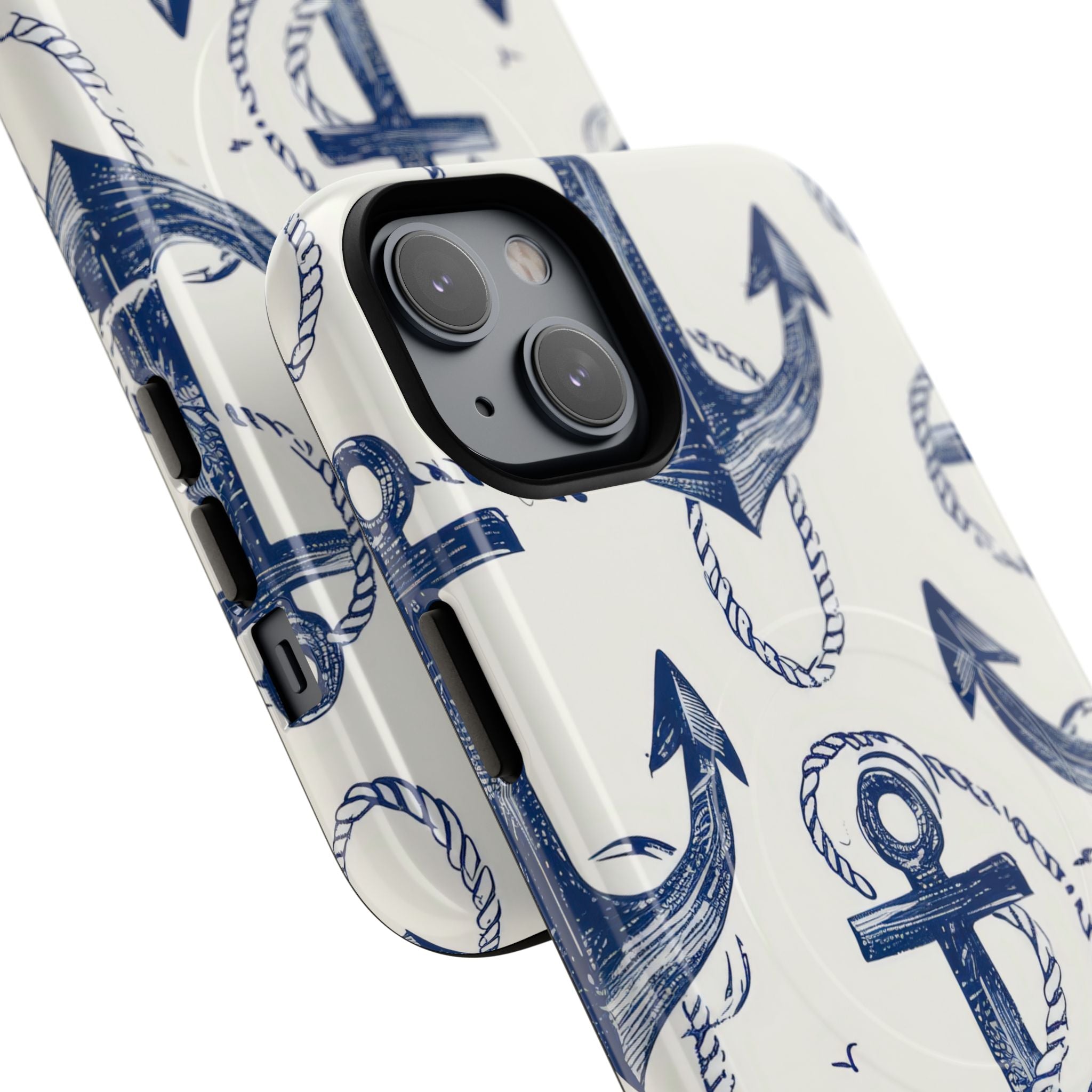 Navy Anchor Tapestry iPhone 14 - Tough+