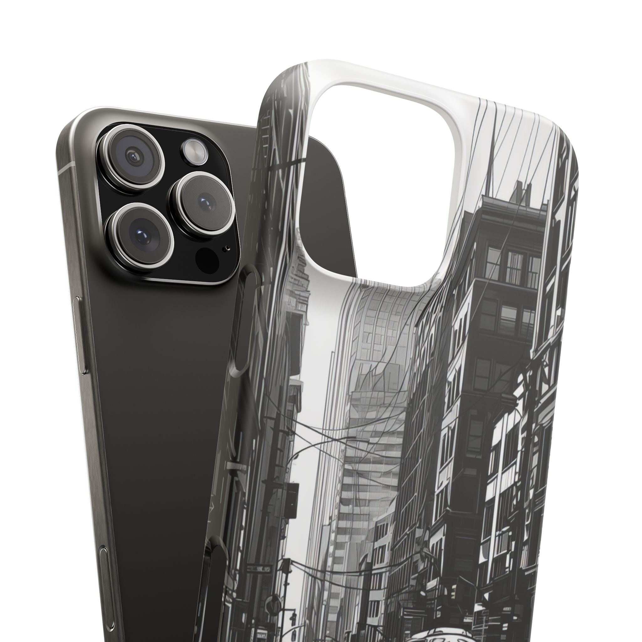 Urban Cityscape Line Perspective iPhone 16 - Slim Phone Case