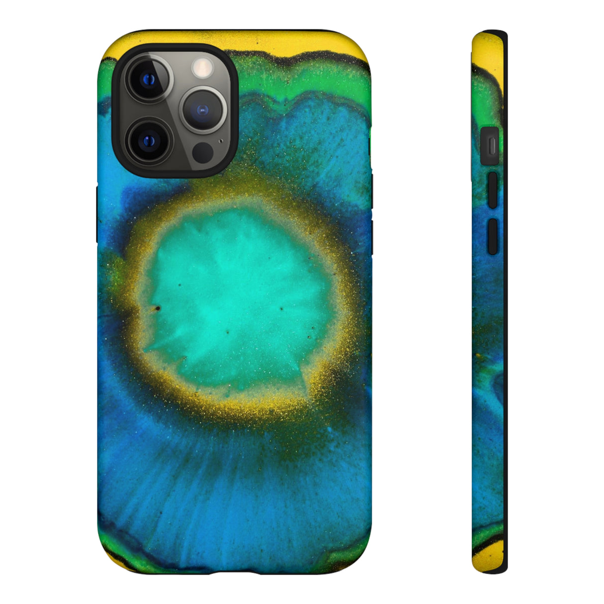 Neon Blue Ink Art iPhone Case (Protective) iPhone 12 Pro Max Matte Phone Case