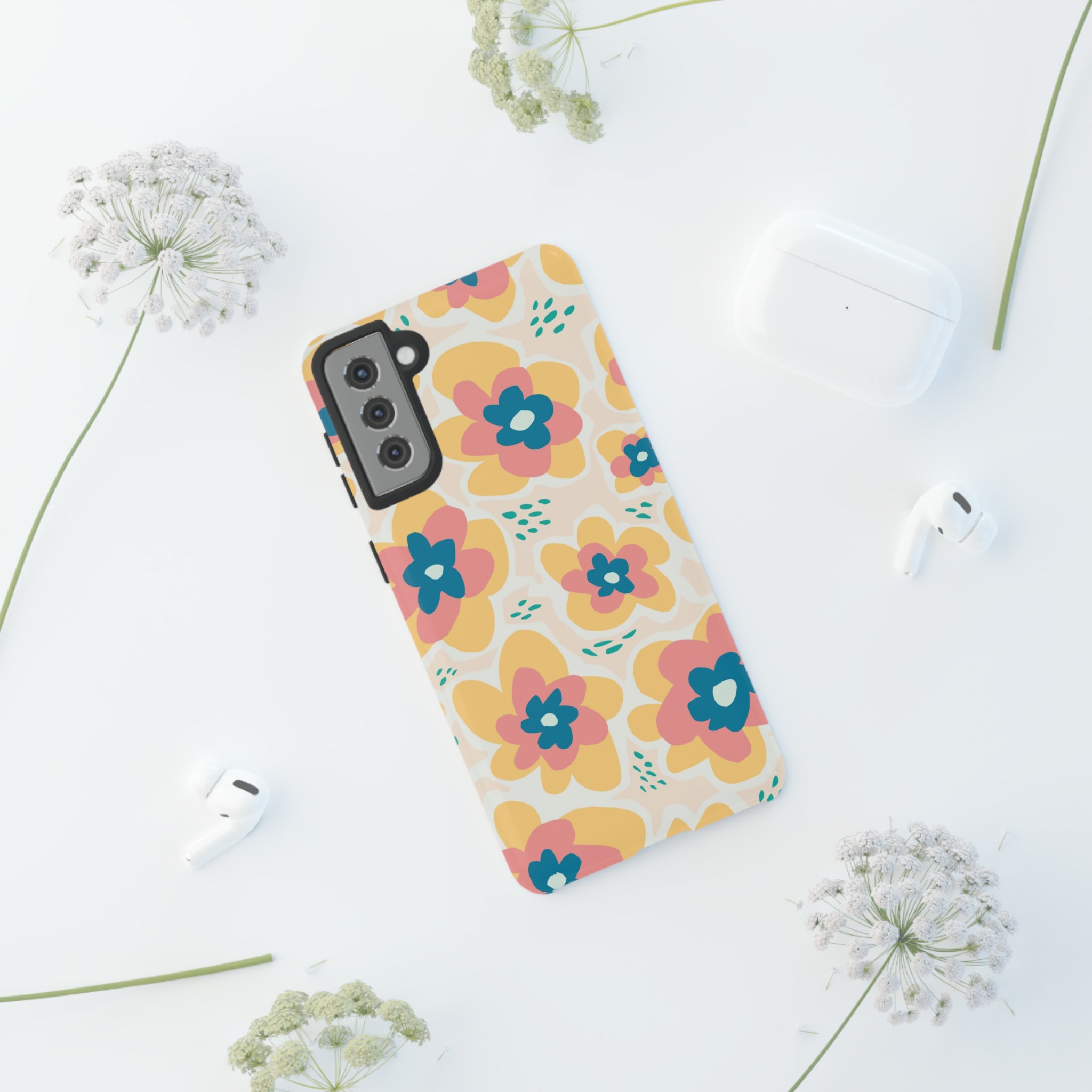 Yellow Happy Flower - Protective Phone Case