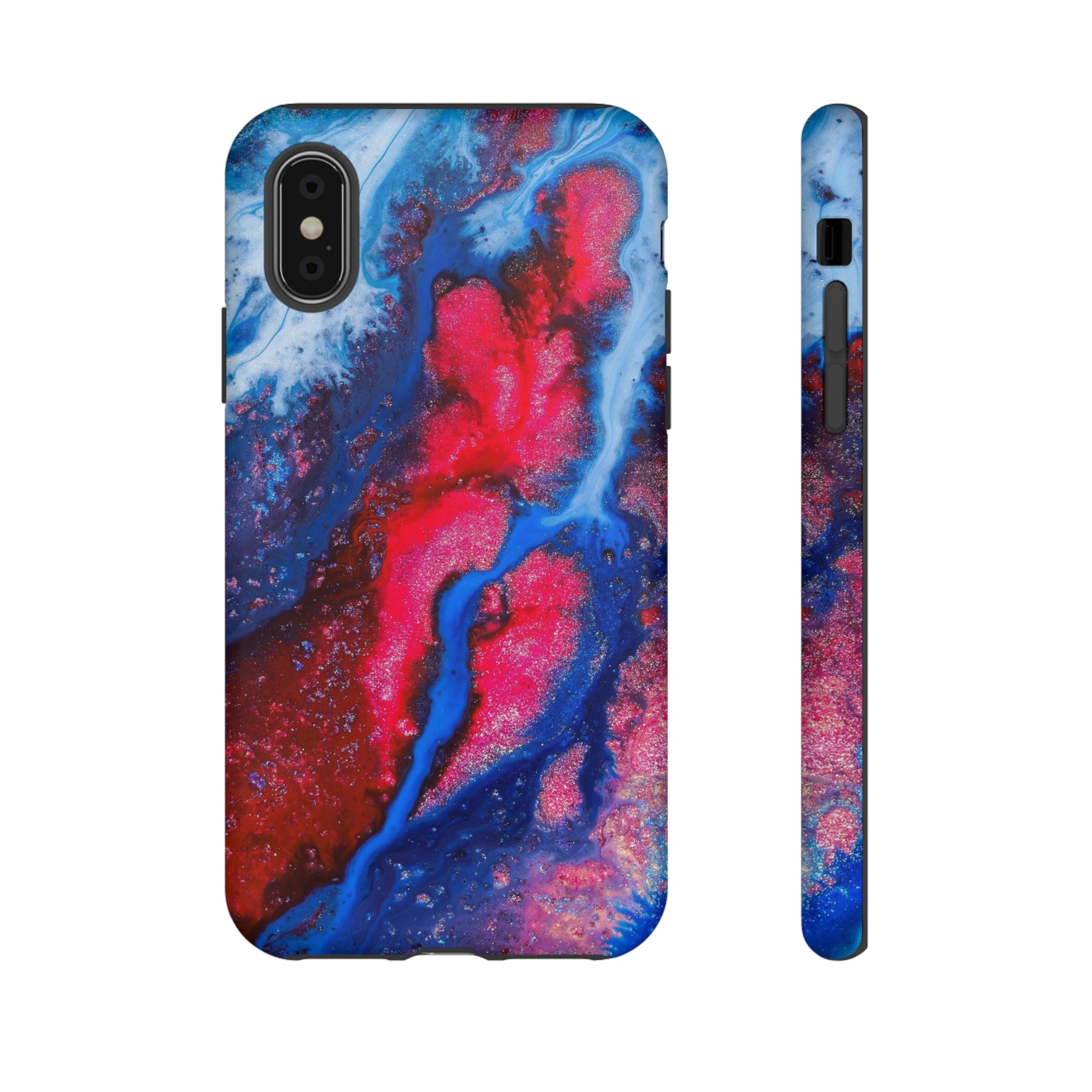 Red n Blue Ink Art iPhone Case (Protective) iPhone XS Matte Phone Case