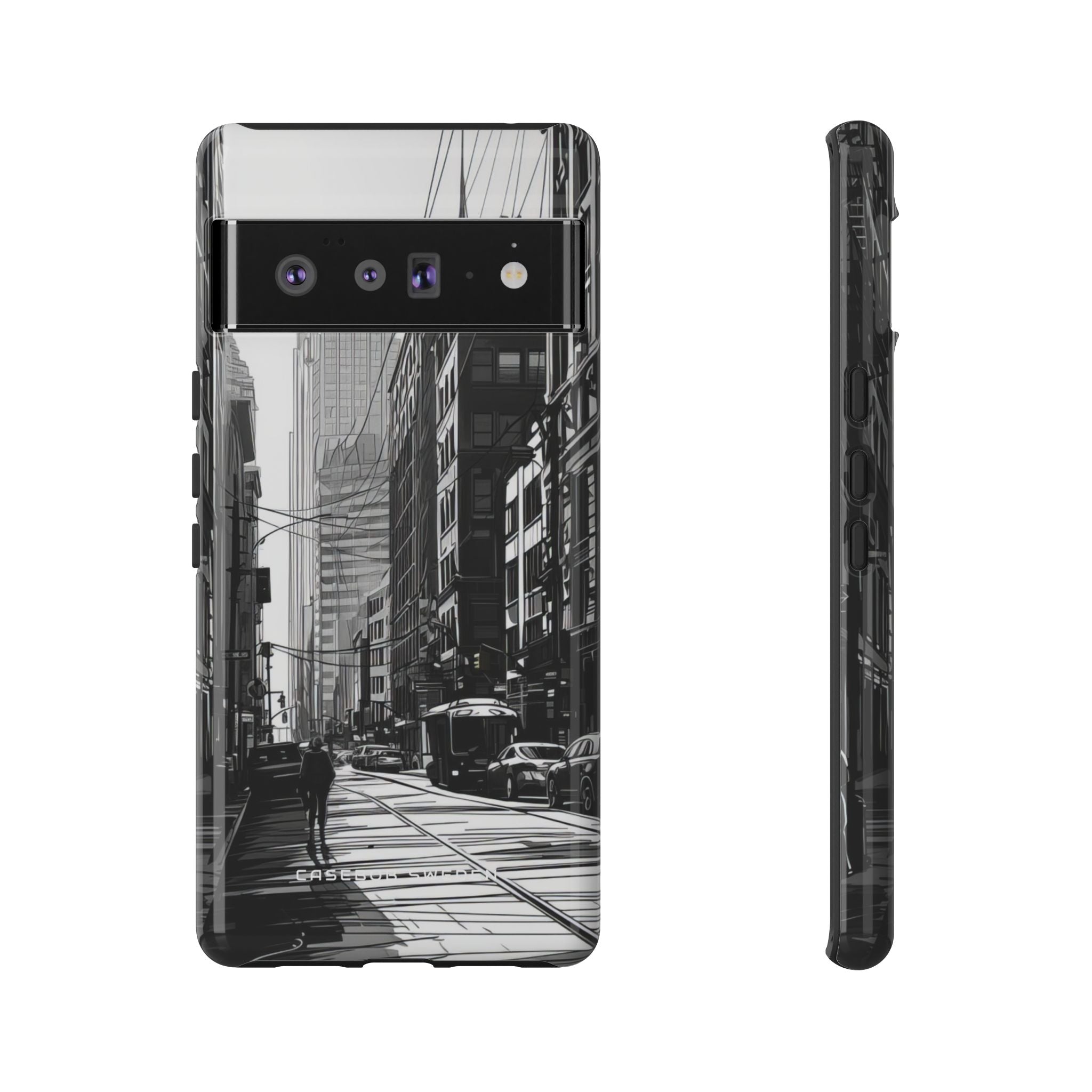 Urban Cityscape Line Perspective Google Pixel 6 - Tough Phone Case