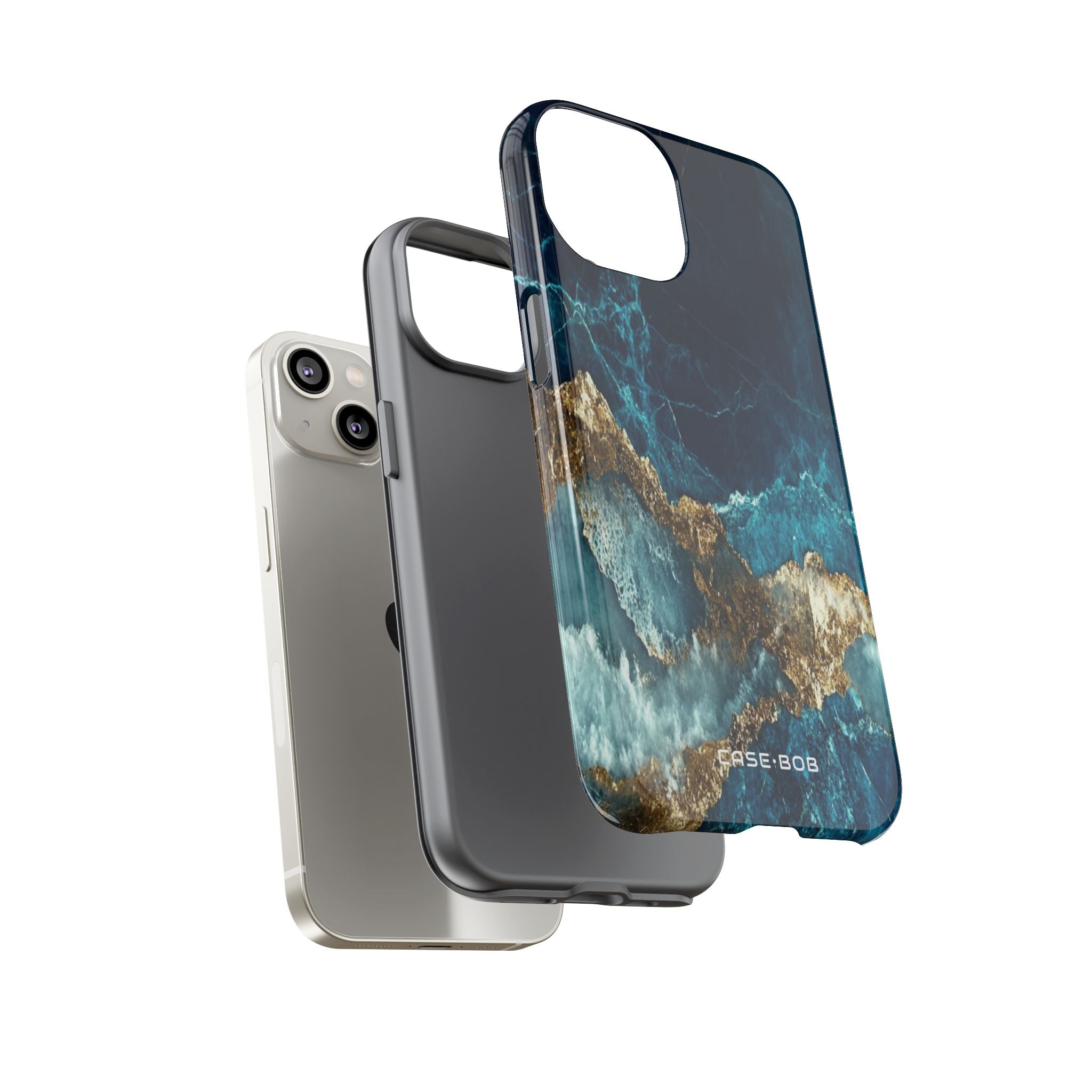Jagged Gold Split iPhone 14 Case - Tough
