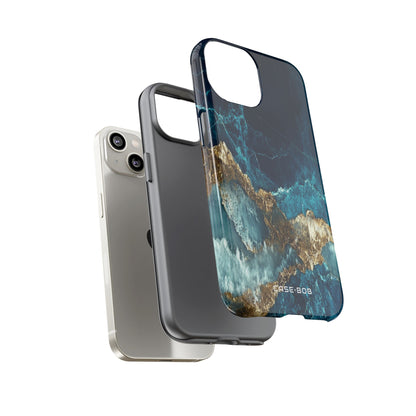 Jagged Gold Split iPhone 14 Case - Tough