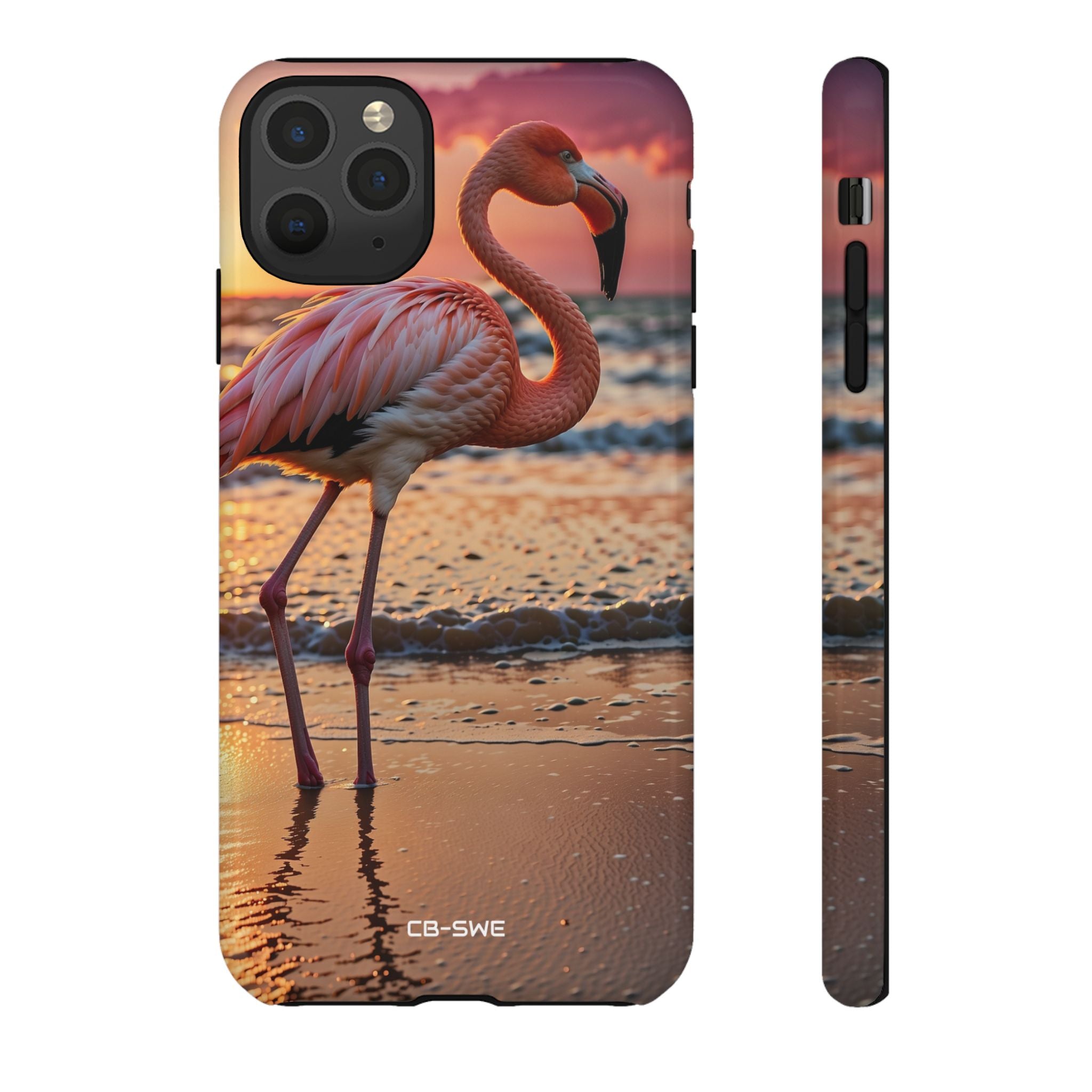 Sunset Flamingo Stand - iPhone Case