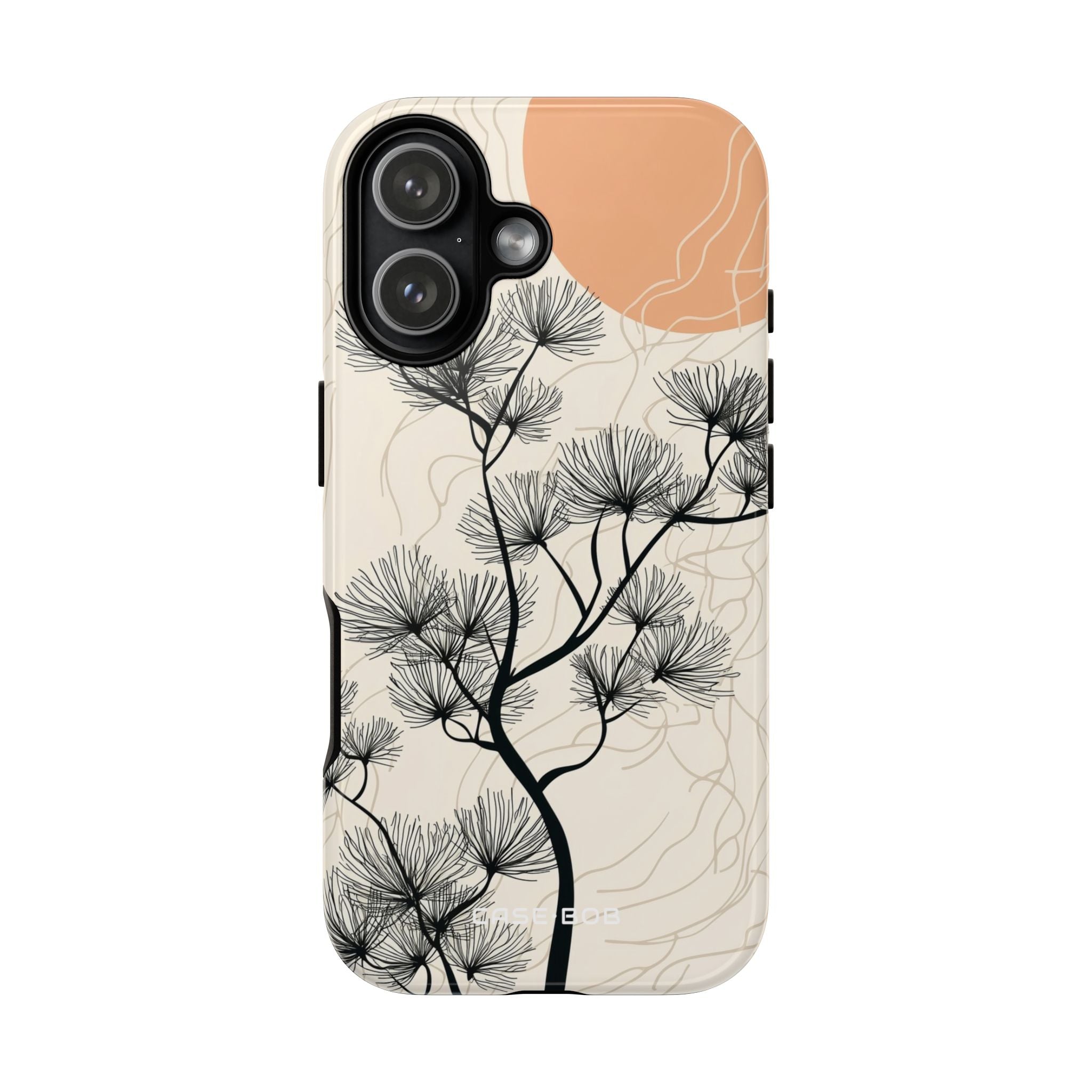 Spiky Tree Sunset iPhone 17 Case - Tough