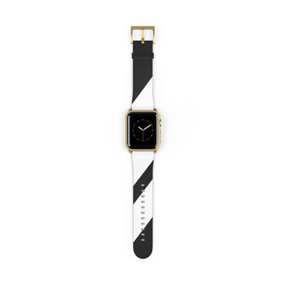 Diagonal Stripes BlackWhite - Watch Band