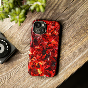 Geometric Red Fusion - Protective Phone Case