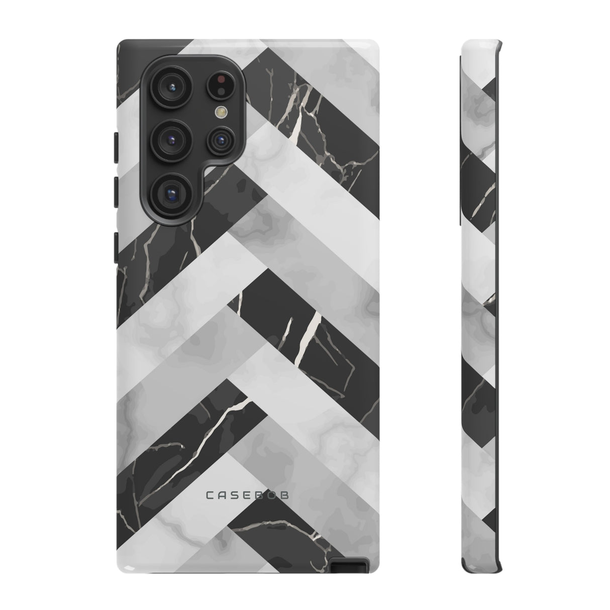 Grey Herringbone - Protective Phone Case