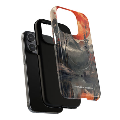 Celestial Glow Over Reflective Landscape iPhone 15 | Tough+ Phone Case