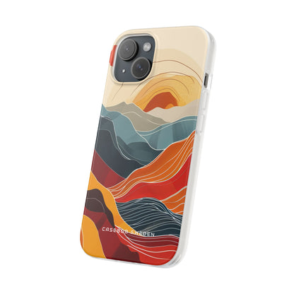 Harmonic Flow of Lines and Color iPhone 15 - Flexi Phone Case