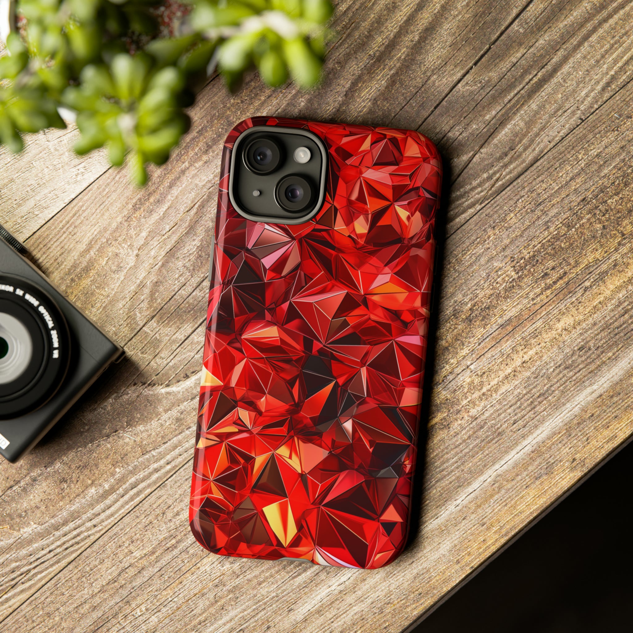 Geometric Red Fusion - Protective Phone Case