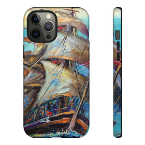 Oil painting - Sailboat - Protective Phone Case