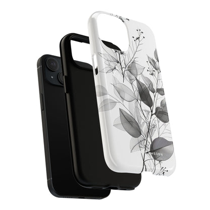 Monochrome Floral Elegance iPhone 15 | Tough+ Phone Case