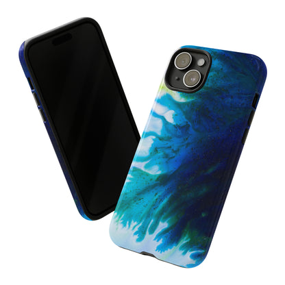 Blue Liquid Ink Art - Protective Phone Case