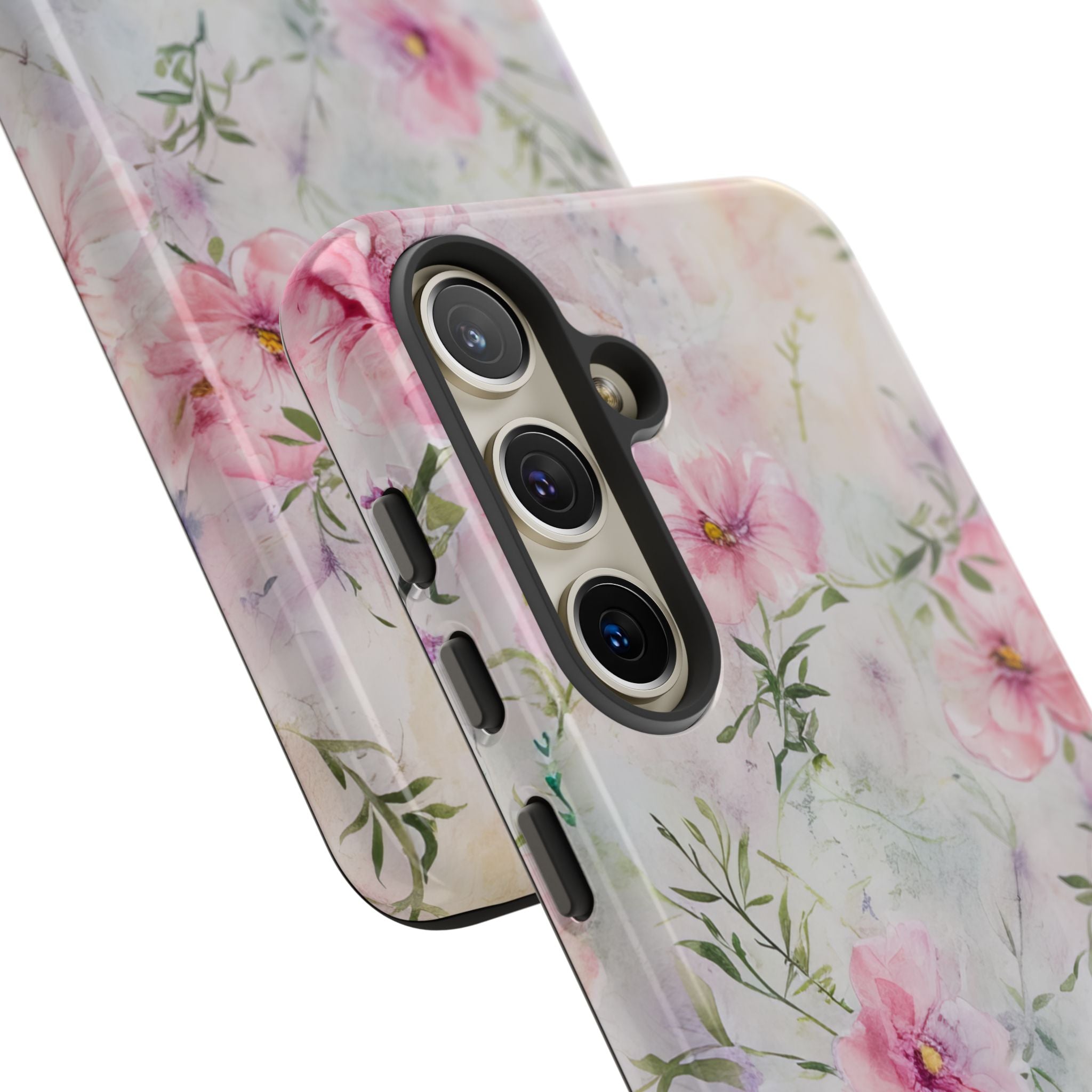 Pink Floral Watercolor Decor - Tough Samsung S24 Phone Case