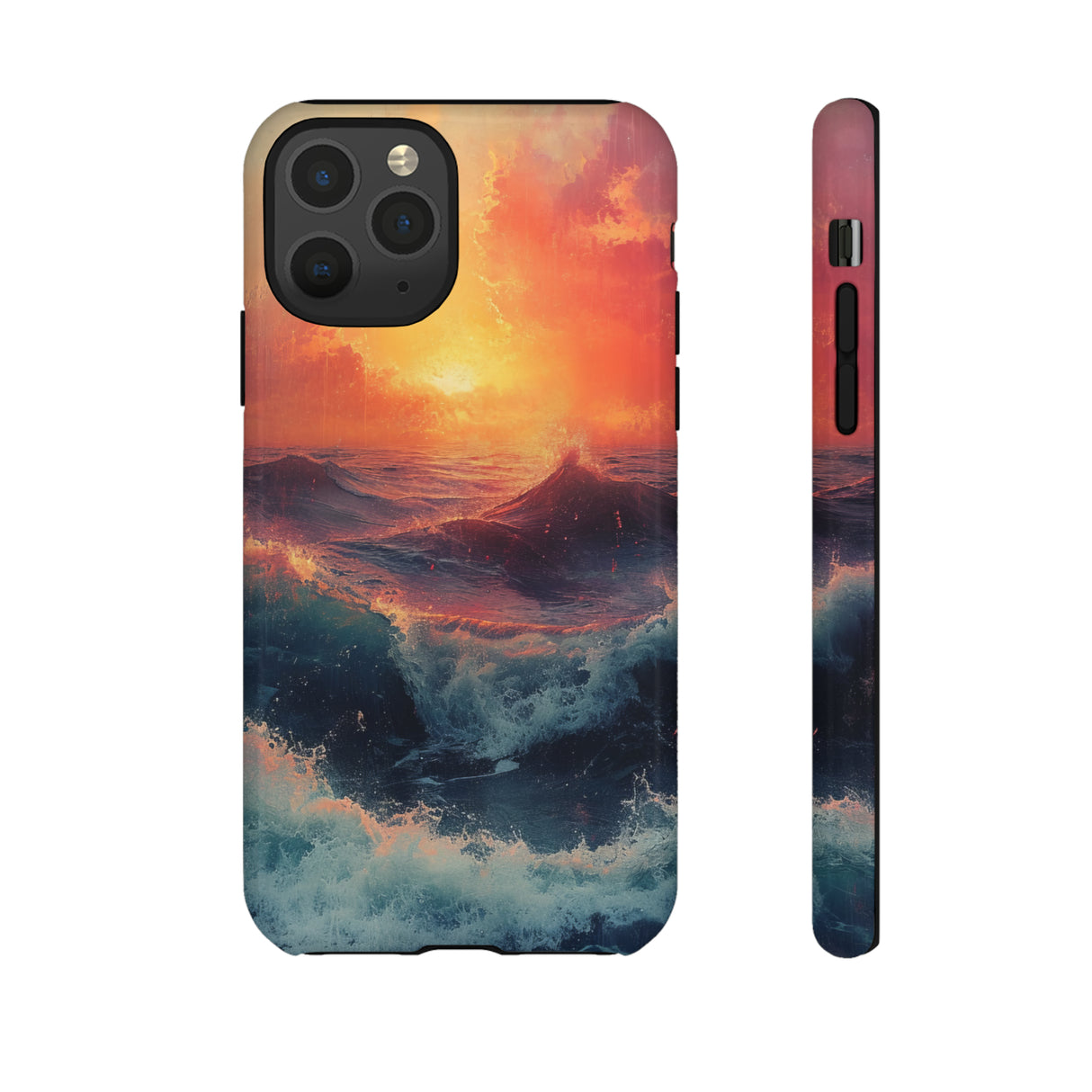 Pastel Waves at Sundown - Protective Phone Case