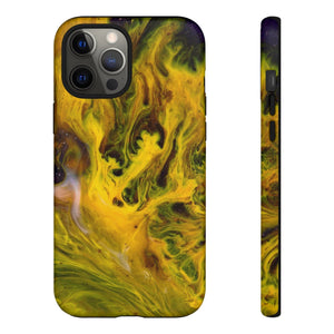 CASEBOB Phone Case iPhone 12 Pro Max / Matte Yellow Liquid Ink Art iPhone Case (Protective)