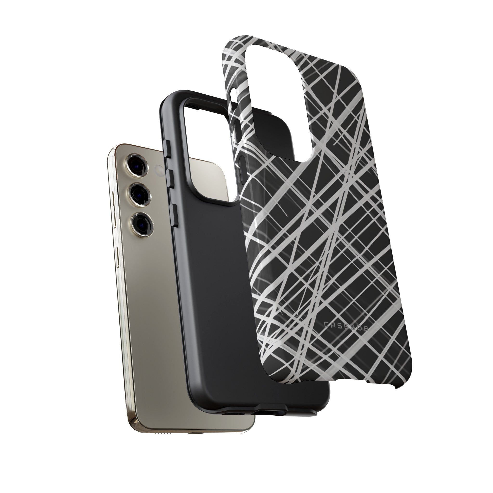 White Line Elegance - Protective Phone Case