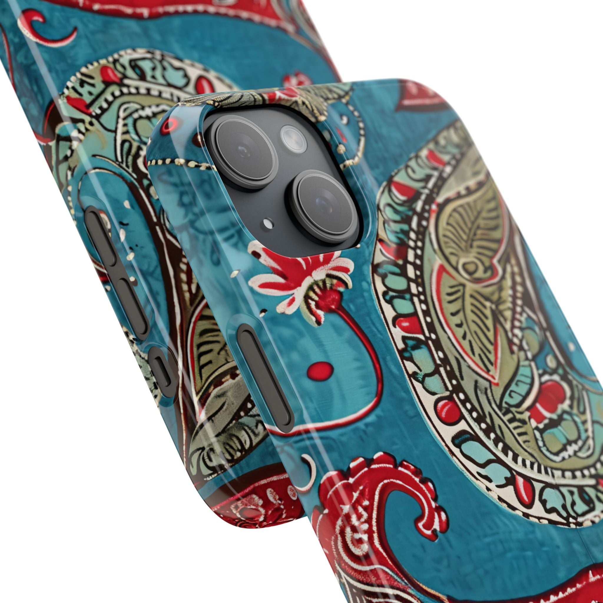 Vintage Paisley Elegance iPhone 15 - Schlanke Handyhülle