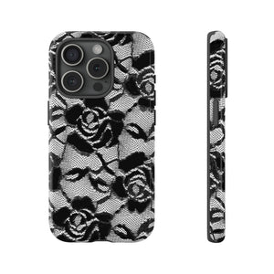 Black Rose Lace Gothic Flower - Protective Phone Case