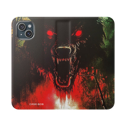 Wolf Moon Glare - iPhone 15 Plus Case - Wallet