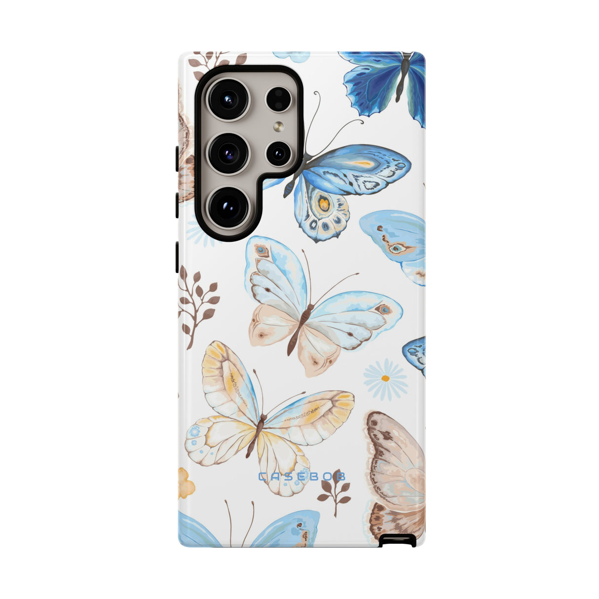 Flying Butterflies, Blue and Yellow iPhone case - Protective Phone Case