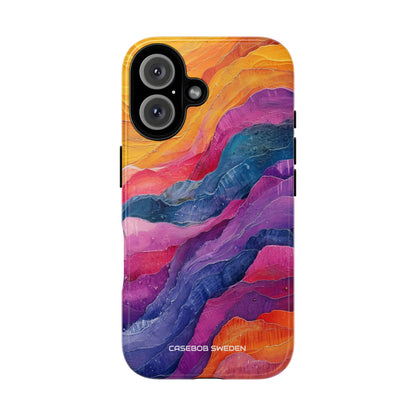 Vibrant Abstract Waves - Tough iPhone 16 Phone Case