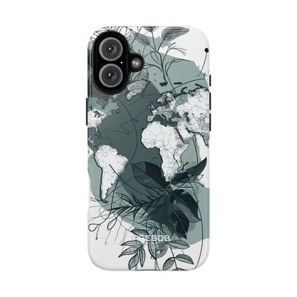 Botanische Weltkarte iPhone 16 - Robust