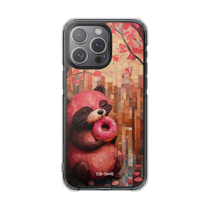 Raccoon Holds Donut iPhone Case - Impact