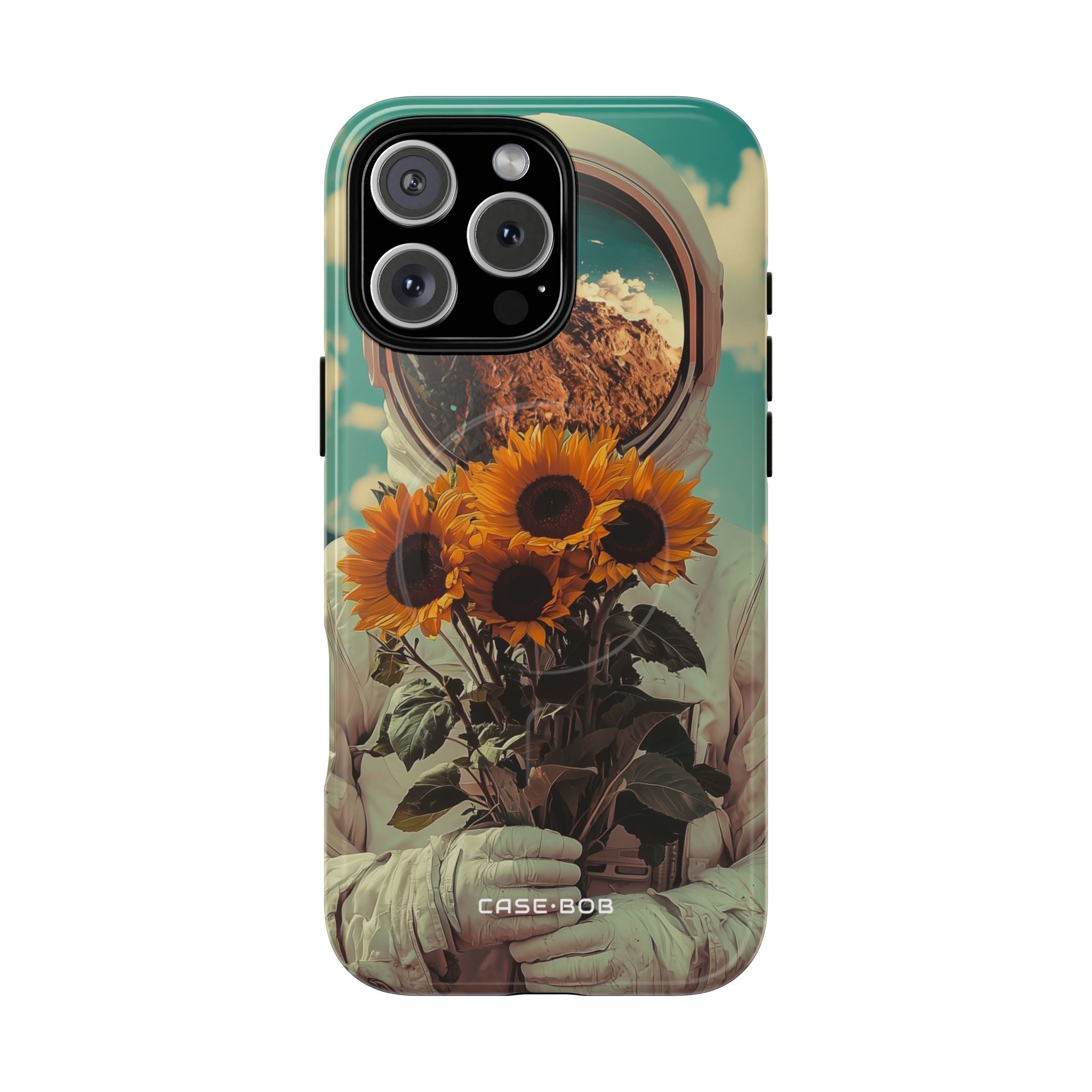 Sunflower Astronaut iPhone 16 Pro Max Case - Tough+