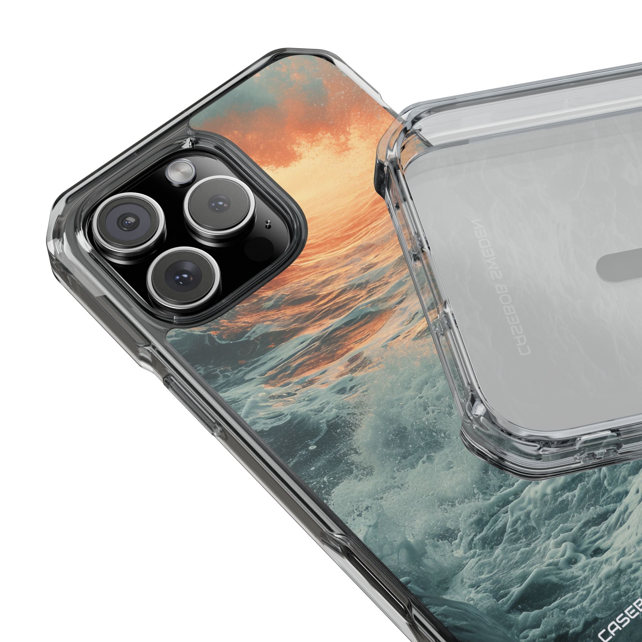 Fiery Wave Power - Clear Impact iPhone 16 Phone Case