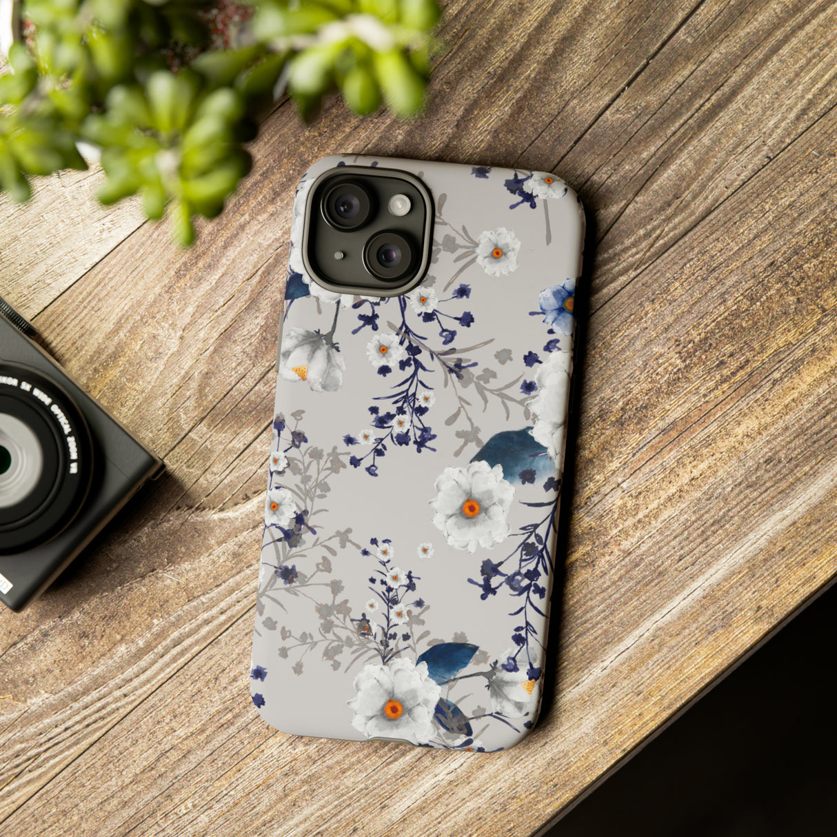 Watercolor Blue Summerflowers - Protective Phone Case