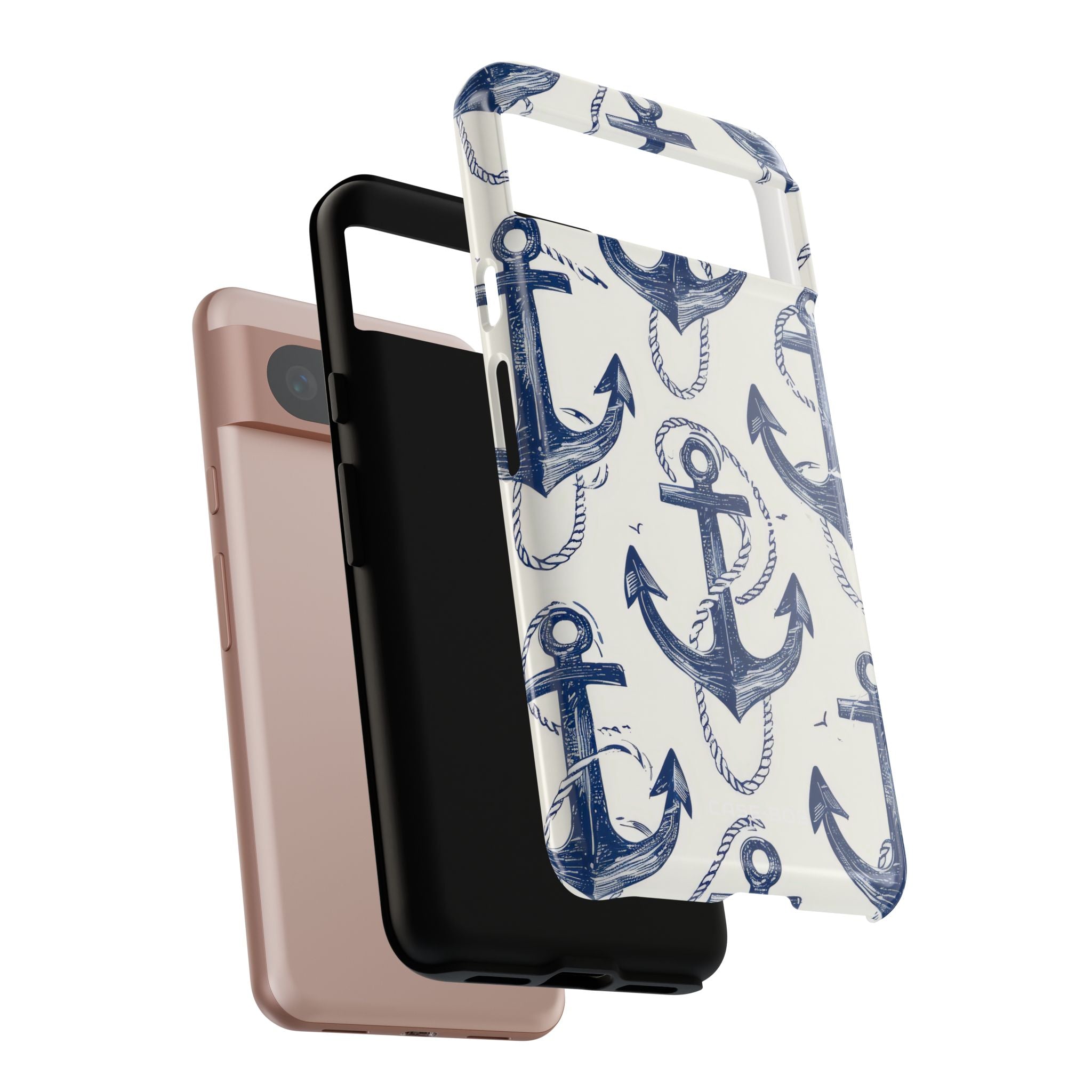 Navy Anchor Loop Google Pixel 8 Case - Tough