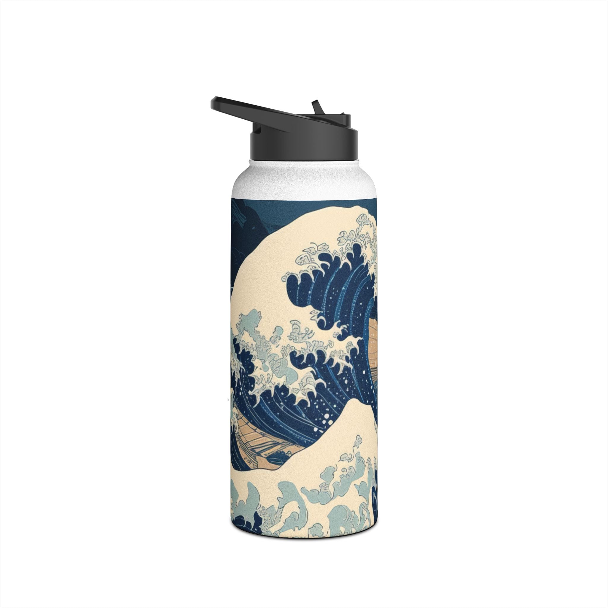 Cresting Navy Wave - Stainless Steel Water Bottle