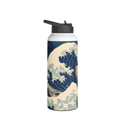 Cresting Navy Wave - Stainless Steel Water Bottle