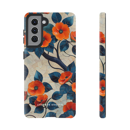 Orange Blossoms Mosaic Harmony  Samsung S21 - Tough Phone Case