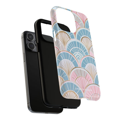 Art Deco Pastel Fan Pattern - Tough + MagSafe® iPhone 15 Phone Case