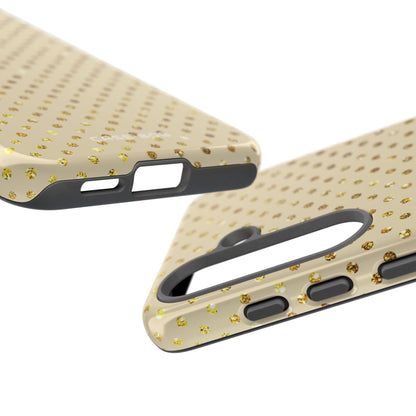 Gold Sparkle Grid Samsung S25 Case - Tough